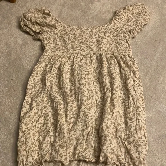 COPY - Cream floral knee length summer dress - Picture 1 of 1